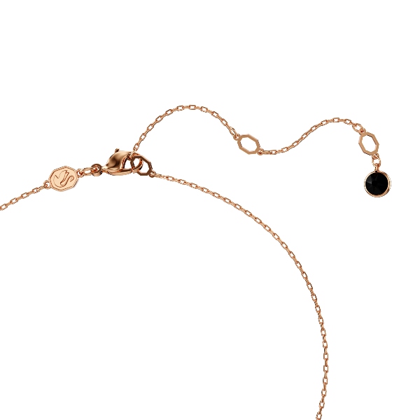Kulons, Gulbis, Melns, Rozā zelta pārklājums Swan Swarovski 3