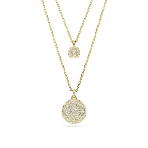 Pendant, White, Gold-tone plated