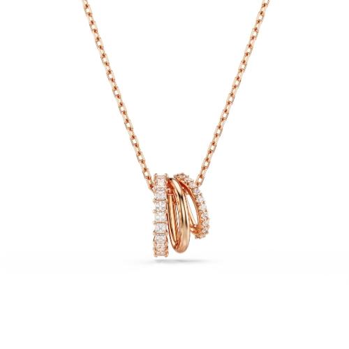 Kulons, Jaukti griezumi, Balts, Rozā zelta toņa pārklājums Hyperbola Swarovski