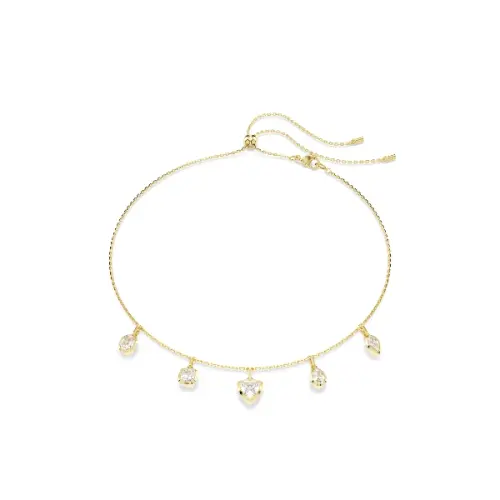 Колье, Разные огранки, Белые, Покрытие оттенка золота Imber Swarovski