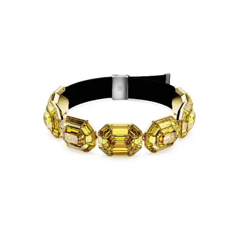 Choker, Octagon shape, Yellow, Gold-tone plated Lucent Swarovski