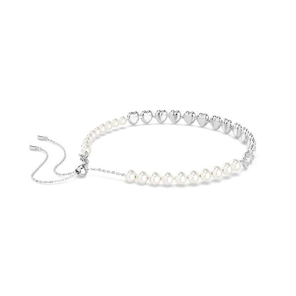 Choker, Mixed cuts, Heart, White, Rhodium plated Ariana Grande x Swarovski Swarovski 5