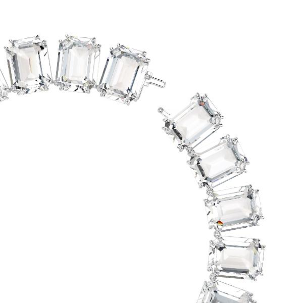 Necklace, Octagon cut, White, Rhodium plated Millenia Swarovski 3