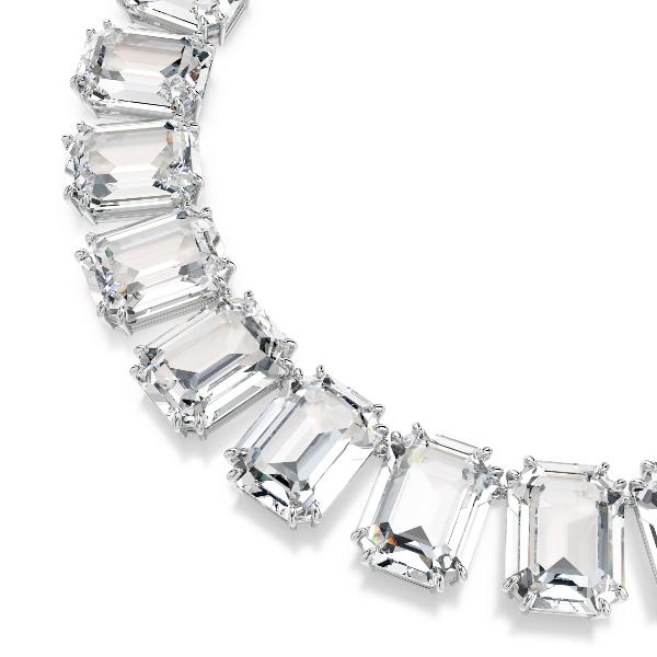 Necklace, Octagon cut, White, Rhodium plated Millenia Swarovski 4