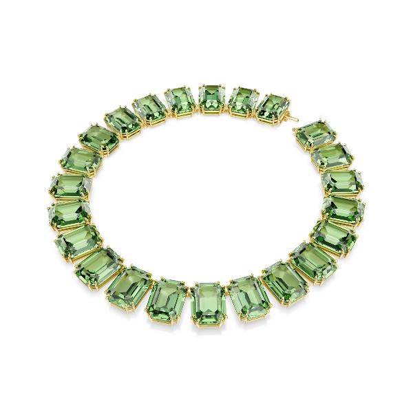 Necklace, Octagon cut, Green, Gold-tone plated Millenia Swarovski 2