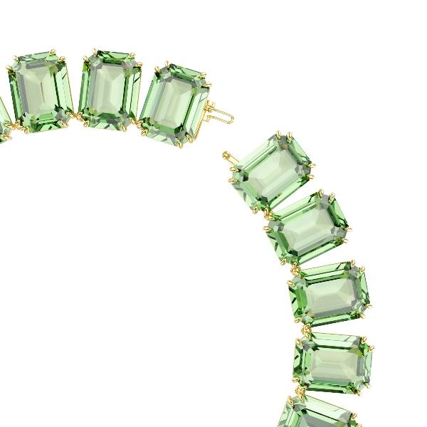 Necklace, Octagon cut, Green, Gold-tone plated Millenia Swarovski 3