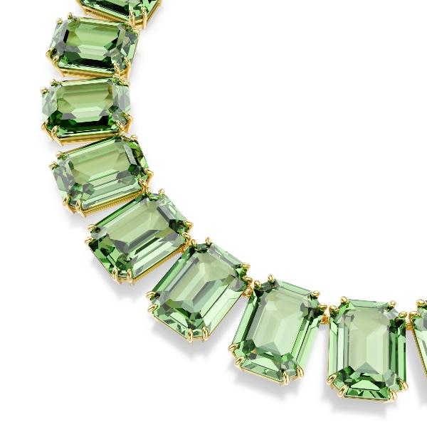 Necklace, Octagon cut, Green, Gold-tone plated Millenia Swarovski 4