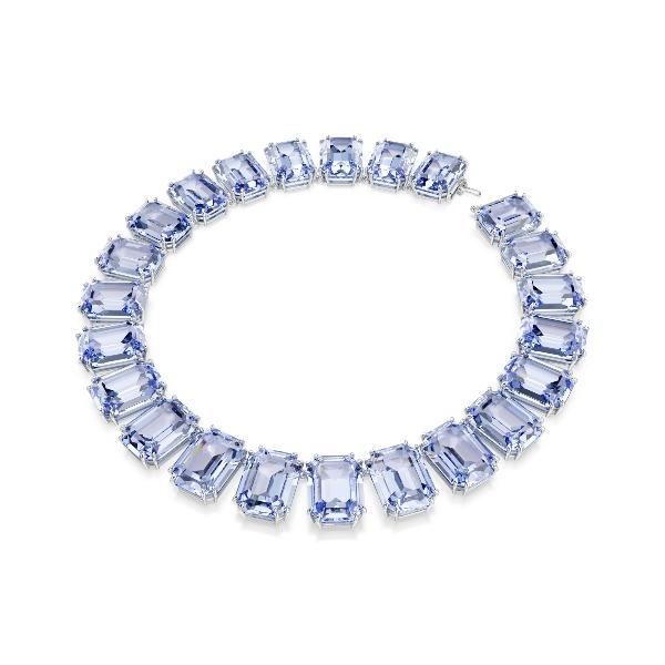 Necklace, Octagon cut, Blue, Rhodium plated Millenia Swarovski 2