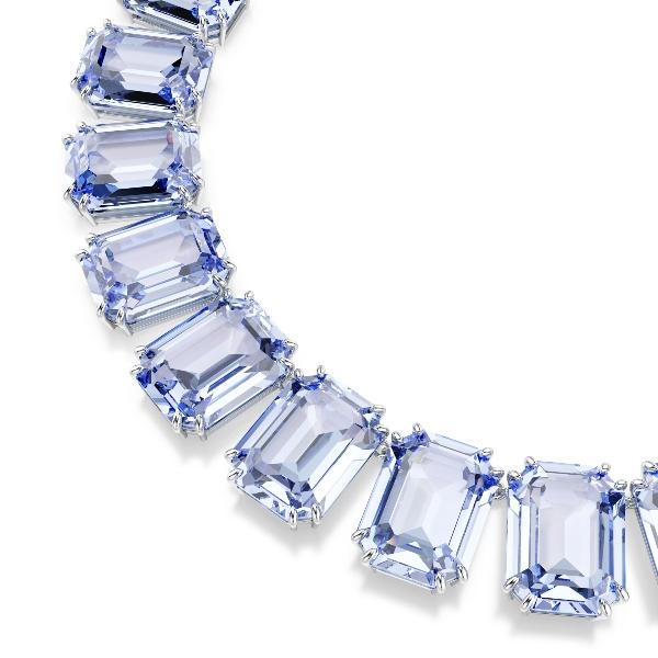 Necklace, Octagon cut, Blue, Rhodium plated Millenia Swarovski 4