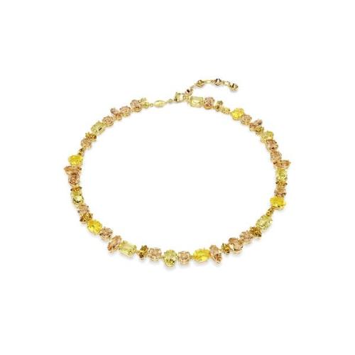 Necklace, Mixed cuts, Yellow, Gold-tone plated