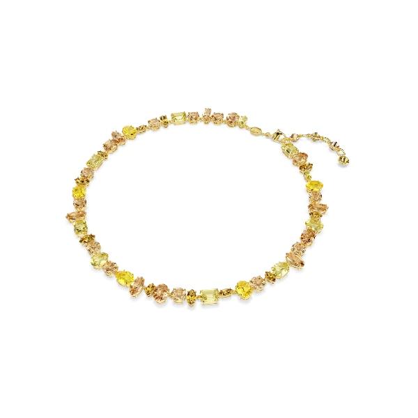 Necklace, Mixed cuts, Yellow, Gold-tone plated Gema Swarovski 2