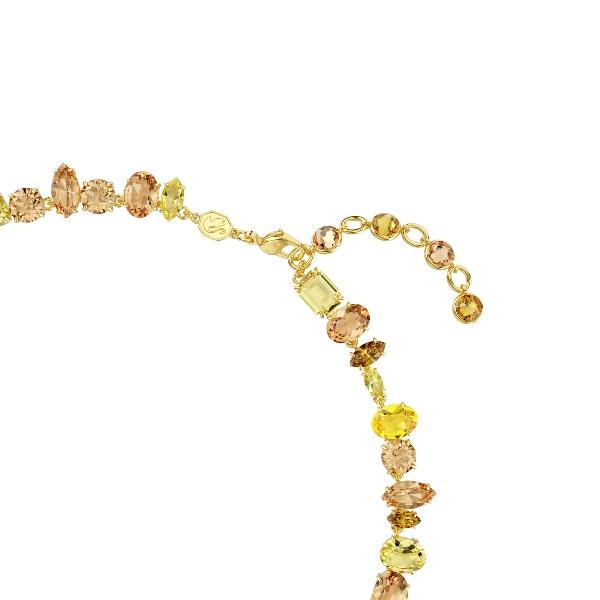 Necklace, Mixed cuts, Yellow, Gold-tone plated Gema Swarovski 3