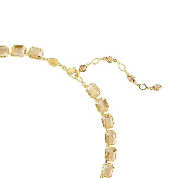 Necklace, Octagon cut, Yellow, Gold-tone plated Millenia Swarovski 3