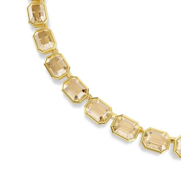 Necklace, Octagon cut, Yellow, Gold-tone plated Millenia Swarovski 4