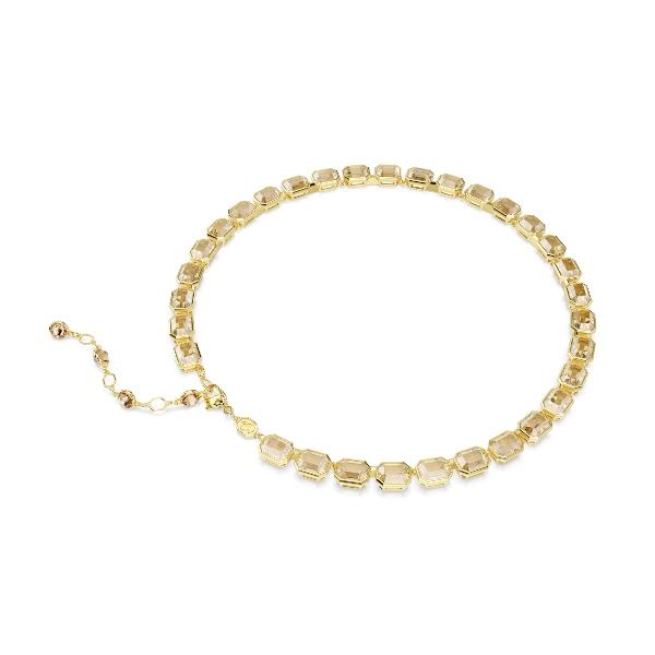 Necklace, Octagon cut, Yellow, Gold-tone plated Millenia Swarovski 5