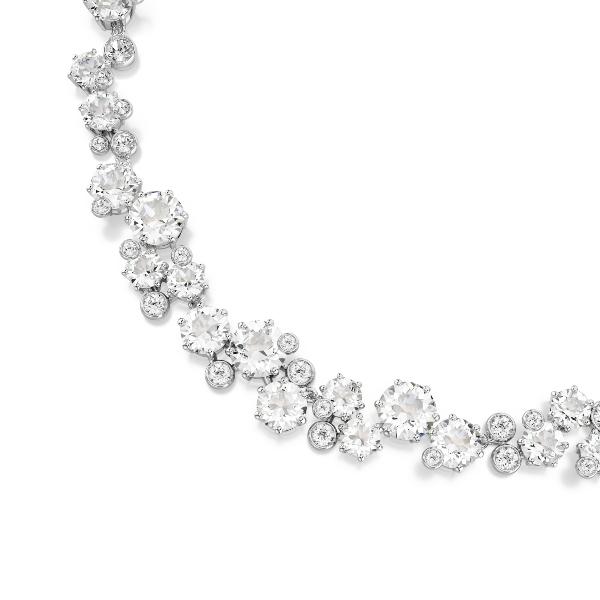 Necklace, Round cut, White, Rhodium plated Constella Swarovski 4