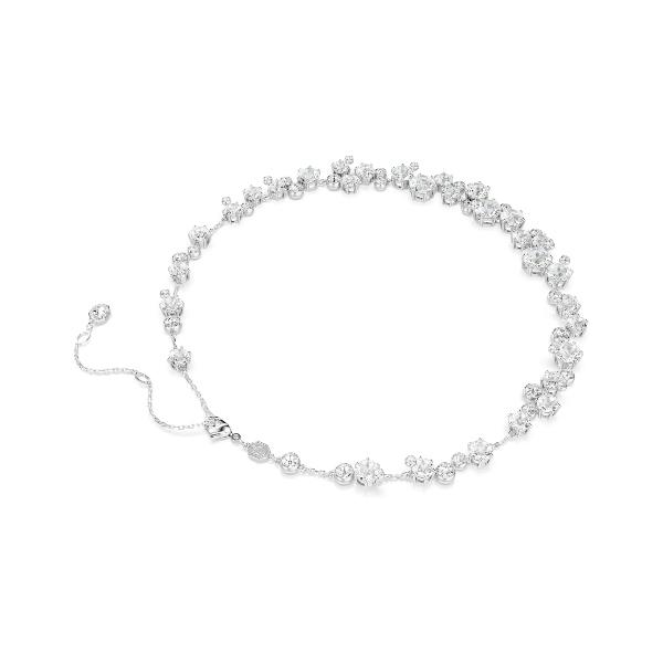 Necklace, Round cut, White, Rhodium plated Constella Swarovski 5