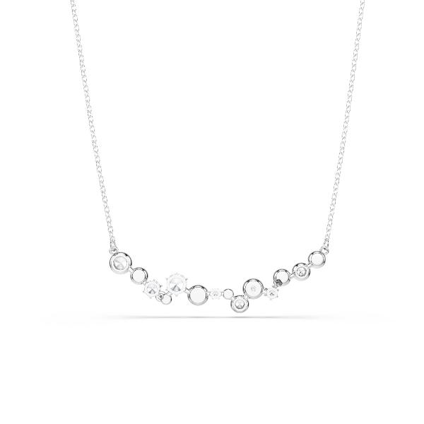 Necklace, Mixed cuts, White, Rhodium plated Constella Swarovski 5