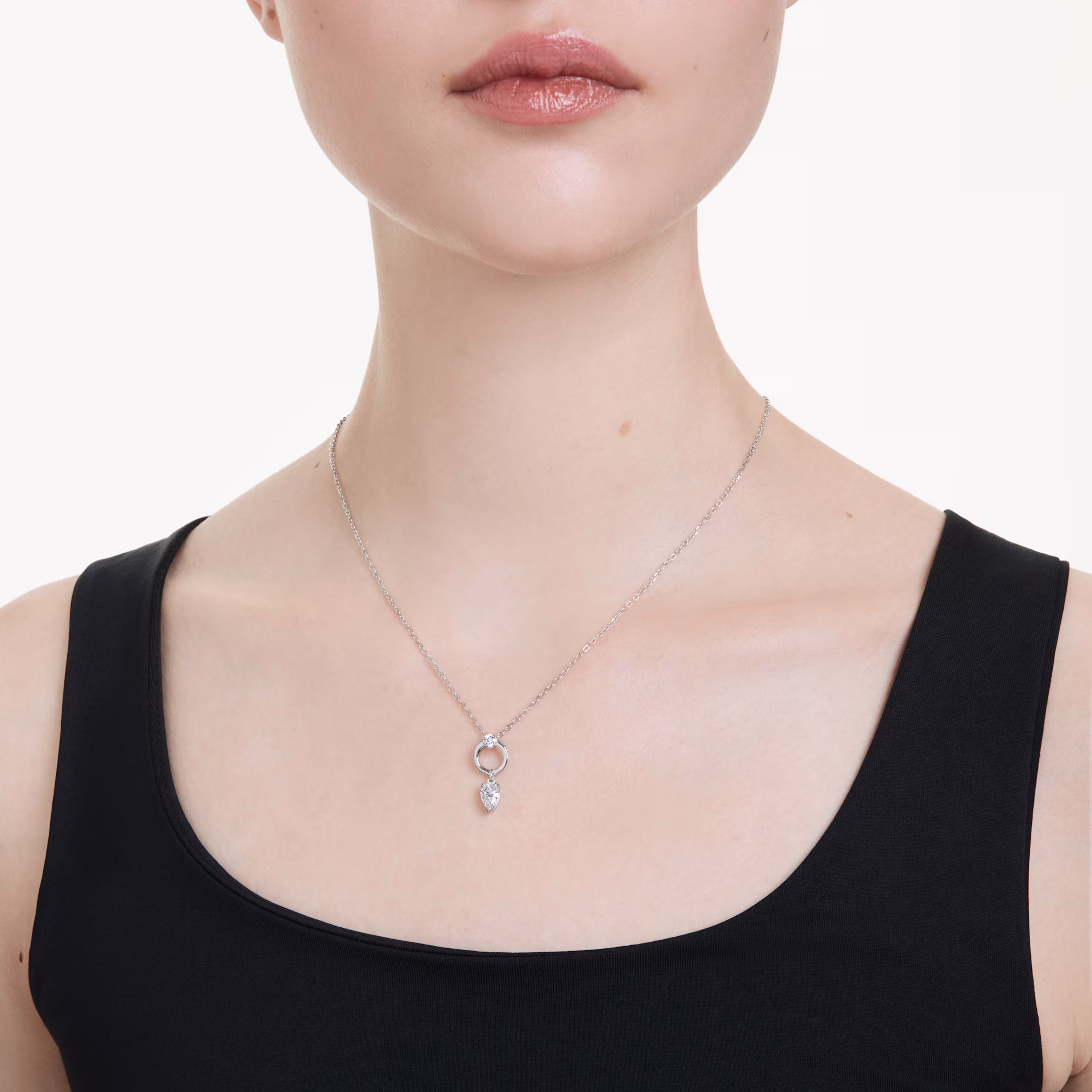 Kulons, pērļu griezuma kristāli, Balts, Rodija pārklājums Mesmera Swarovski 6