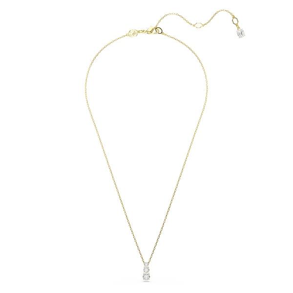Pendant, Round cut, White, Gold-tone plated Stilla Swarovski 5