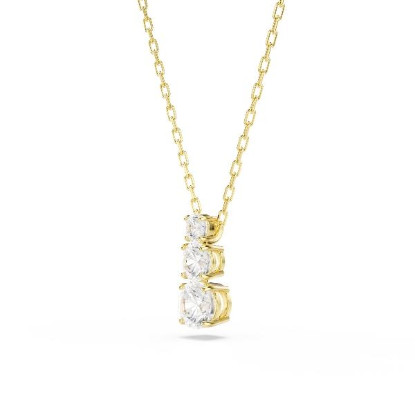 Pendant, Round cut, White, Gold-tone plated Stilla Swarovski 4