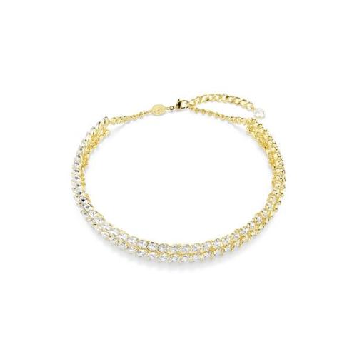 Choker, Oval cut, White, Gold-tone plated Idyllia Swarovski