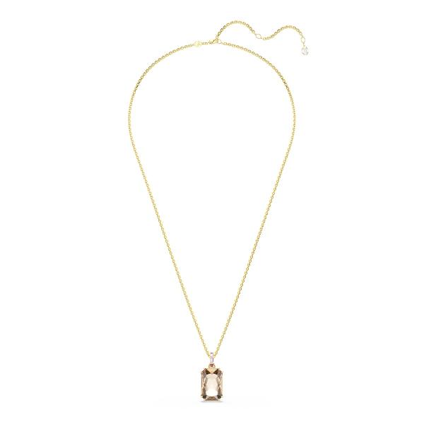 Pendant, Octagon cut, Caramel, Gold-tone plated Millenia Swarovski 5
