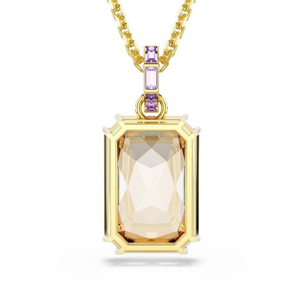 Pendant, Octagon cut, Caramel, Gold-tone plated Millenia Swarovski 2