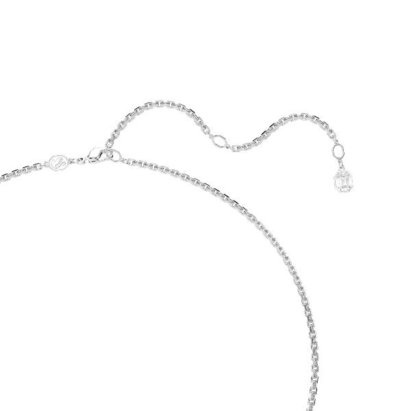 Pendant, Octagon cut, White, Rhodium plated Millenia Swarovski 3