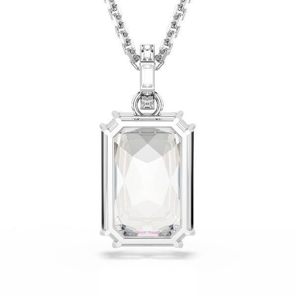 Pendant, Octagon cut, White, Rhodium plated Millenia Swarovski 2