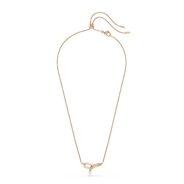 Pendant, Crystal pearl, Round cut, White, Rose gold-tone plated Constella Swarovski 6