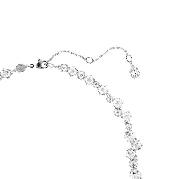 Necklace, Mixed cuts, Clasp, White, Rhodium plated Constella Swarovski 5
