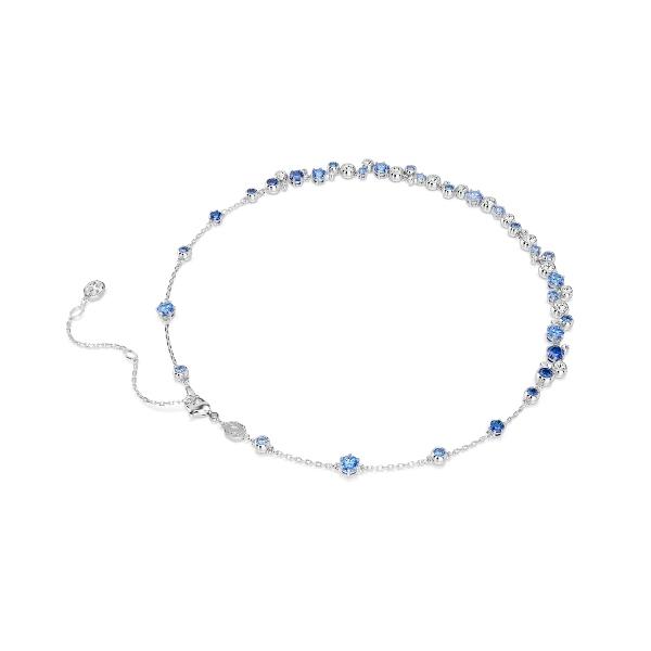 Necklace, Mixed cuts, Blue, Rhodium plated Constella Swarovski 2
