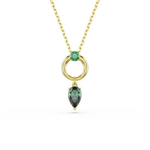 Kulons, Jaukti griezumi, Zaļais, Zelta toņa pārklājums Mesmera Swarovski