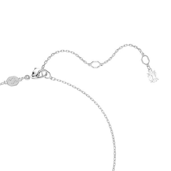 Pendant, Swan, White, Rhodium plated Swan Swarovski 6
