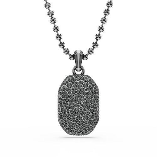Kulons, Astoņstūra griezuma kristāli, Apaļš griezums, Melnais, Rutēnija pārklājums Dextera Swarovski