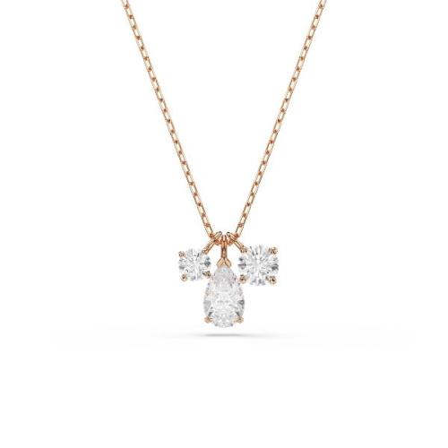 Kulons, Dažādu griezumu kristāli, Balts kristāls, Rozā zelta toņa pārklājums Mesmera Swarovski