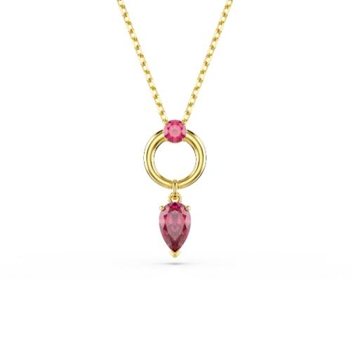 Kulons, Dažādu metālu apdare, Sarkans, Zelta toņa parklājums Mesmera Swarovski