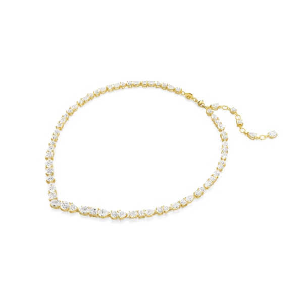 Necklace, Mixed cuts, White, Gold-tone plated Mesmera Swarovski 2