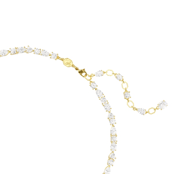 Necklace, Mixed cuts, White, Gold-tone plated Mesmera Swarovski 3