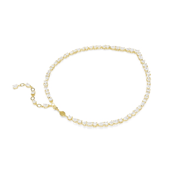 Necklace, Mixed cuts, White, Gold-tone plated Mesmera Swarovski 5