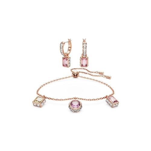 Set, Mixed cuts, Multicolored, Rose gold-tone plated Stilla Swarovski