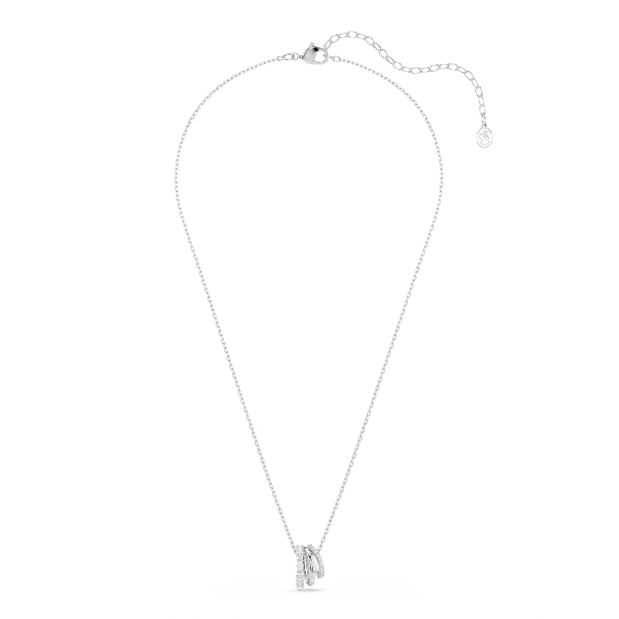 Pendant, Round cut, White, Rhodium plated Hyperbola Swarovski 2