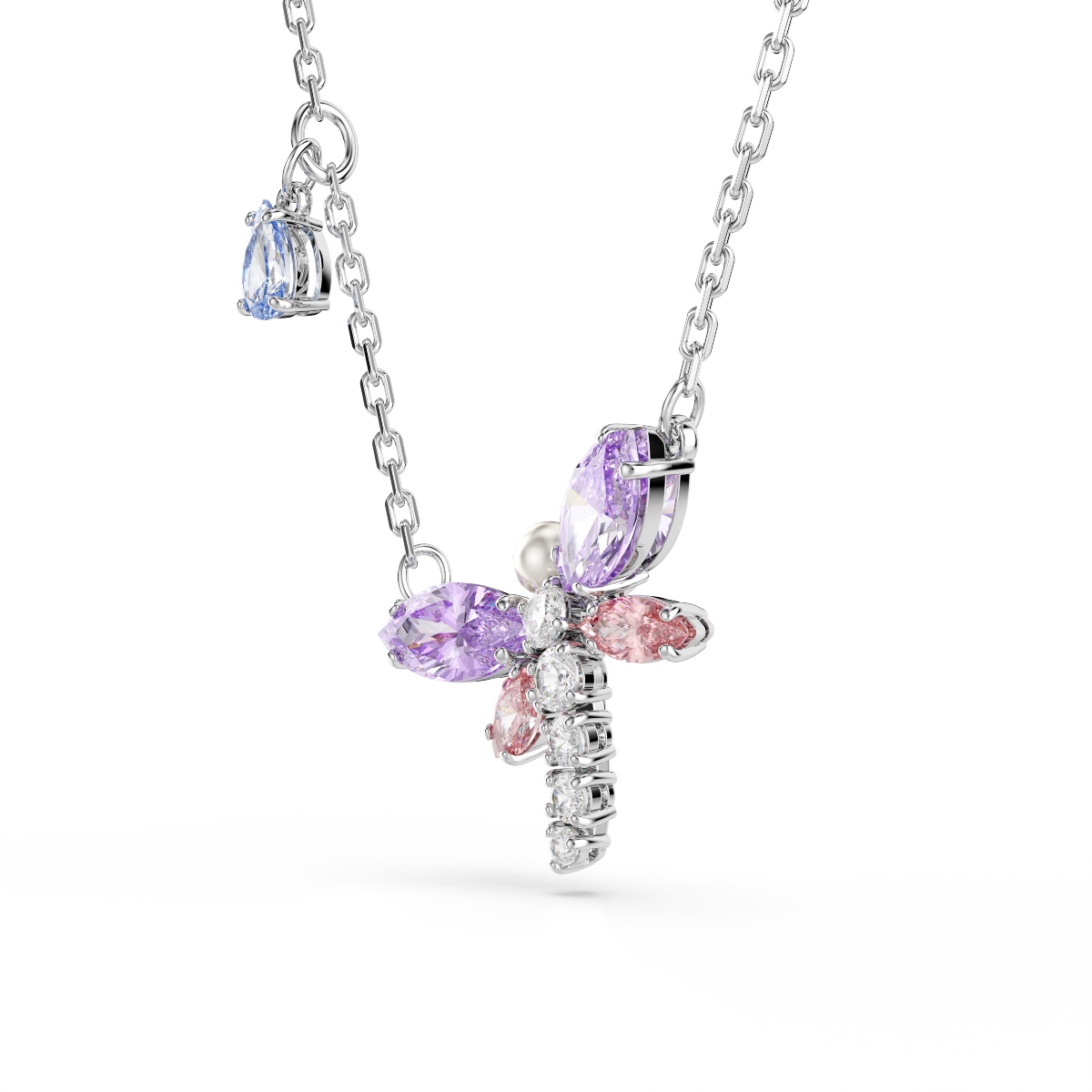 Pendant, Mixed cuts, Dragonfly, Multicolored, Rhodium plated Ariana Grande x Swarovski Swarovski 3