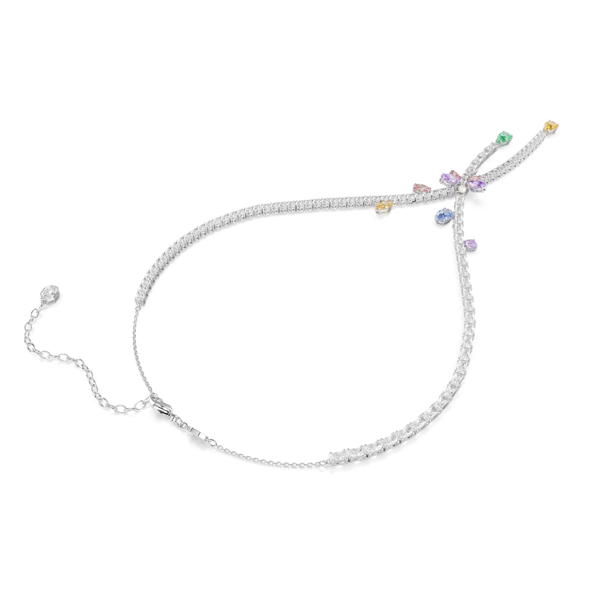 Necklace, Mixed cuts, Dragonfly, Multicolored, Rhodium plated Ariana Grande x Swarovski Swarovski 4