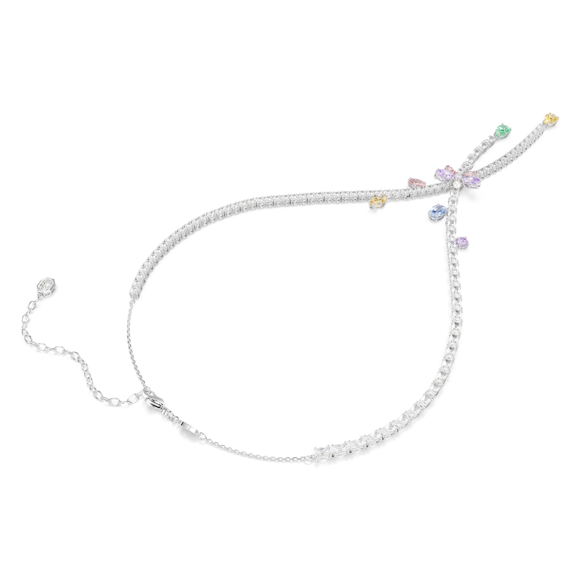 Necklace, Mixed cuts, Dragonfly, Multicolored, Rhodium plated Ariana Grande x Swarovski Swarovski 5