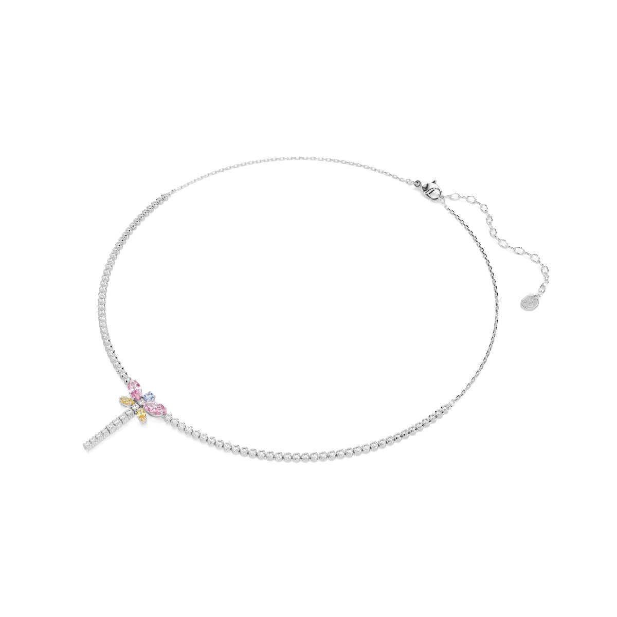 Y necklace, Mixed cuts, Dragonfly, Multicolored, Rhodium plated Ariana Grande x Swarovski Swarovski 2