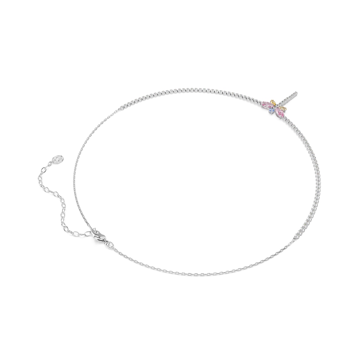 Y necklace, Mixed cuts, Dragonfly, Multicolored, Rhodium plated Ariana Grande x Swarovski Swarovski 5