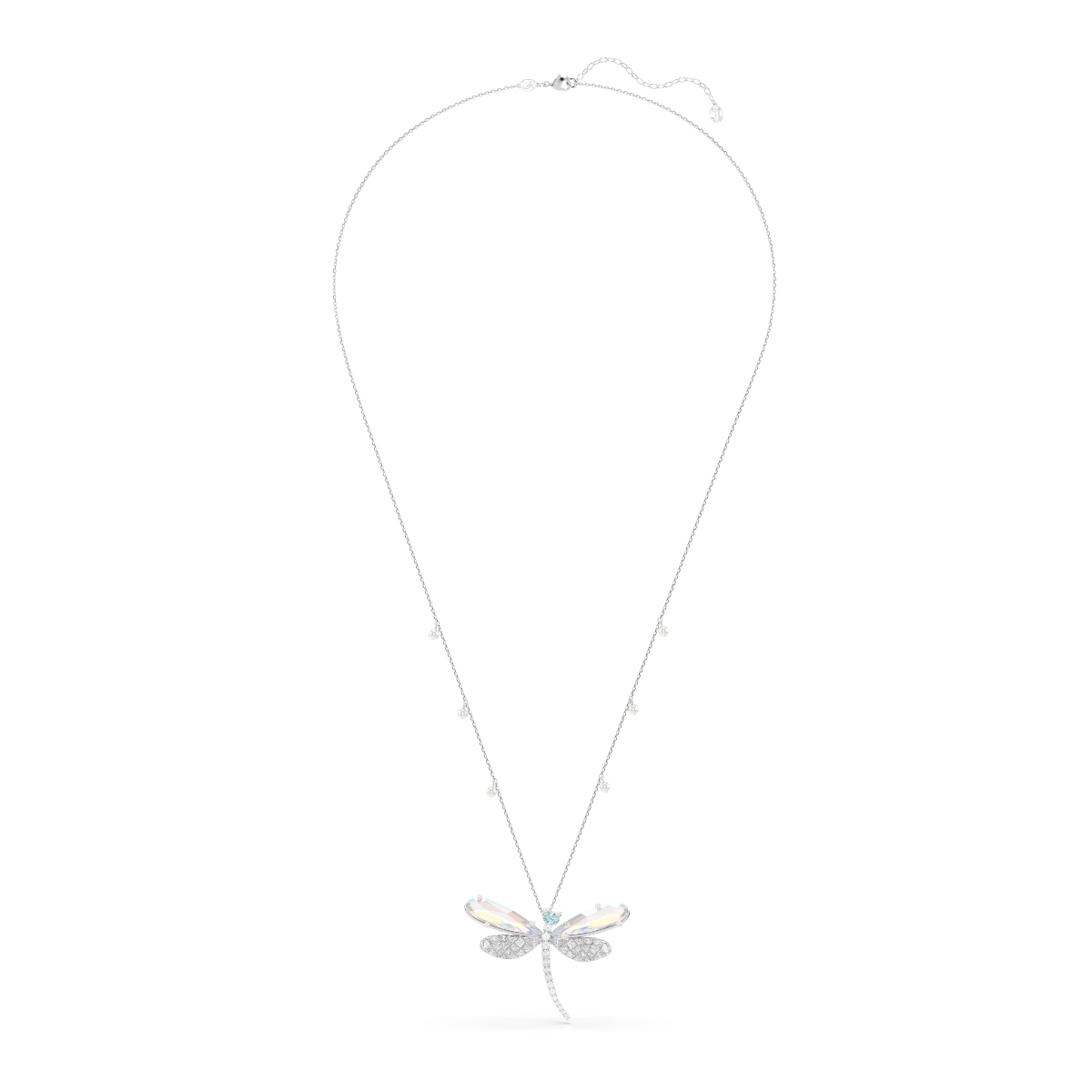 Pendant and brooch, Mixed cuts, Dragonfly, Green, Rhodium plated Ariana Grande x Swarovski Swarovski 2