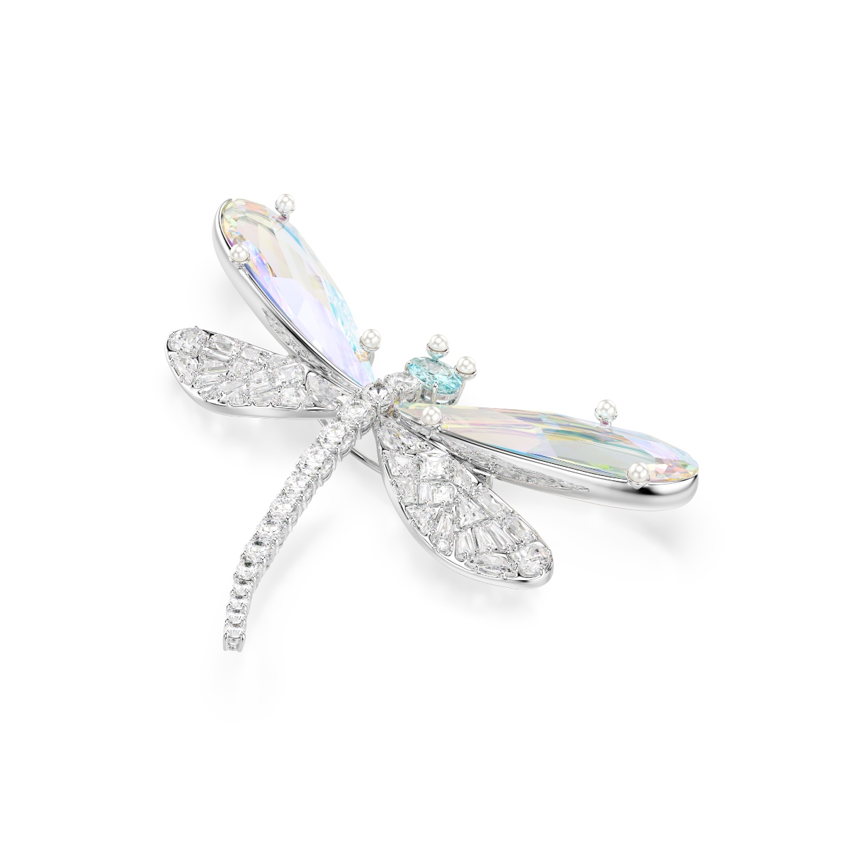 Pendant and brooch, Mixed cuts, Dragonfly, Green, Rhodium plated Ariana Grande x Swarovski Swarovski 6